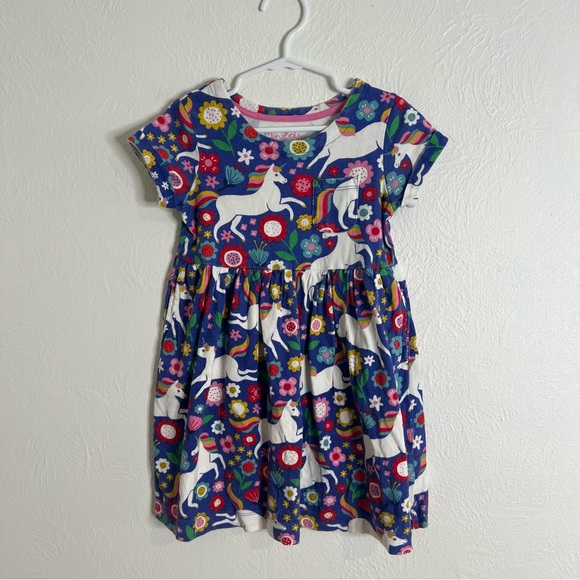 Mini Boden Multicolor Unicorn and Floral Dress size 4/5 - Picture 2 of 12